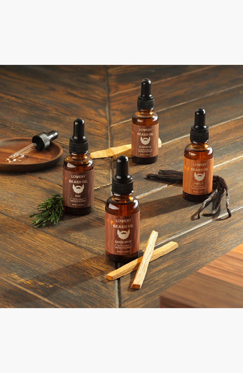 Lovery 3-Pack Beard Oil Gift Set with Argan Oil and Jojoba Oil, Alternate, color, NO COLOR