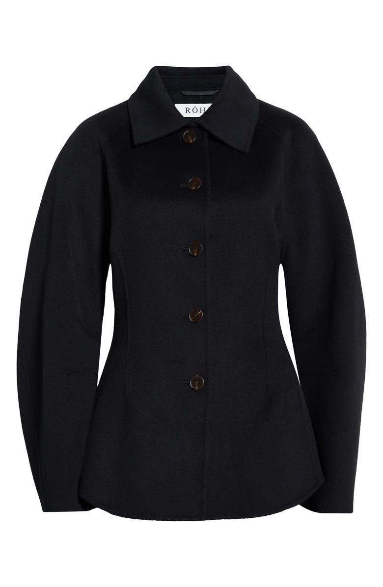 Róhe Sculptural Double Face Wool Jacket, Main, color, Black