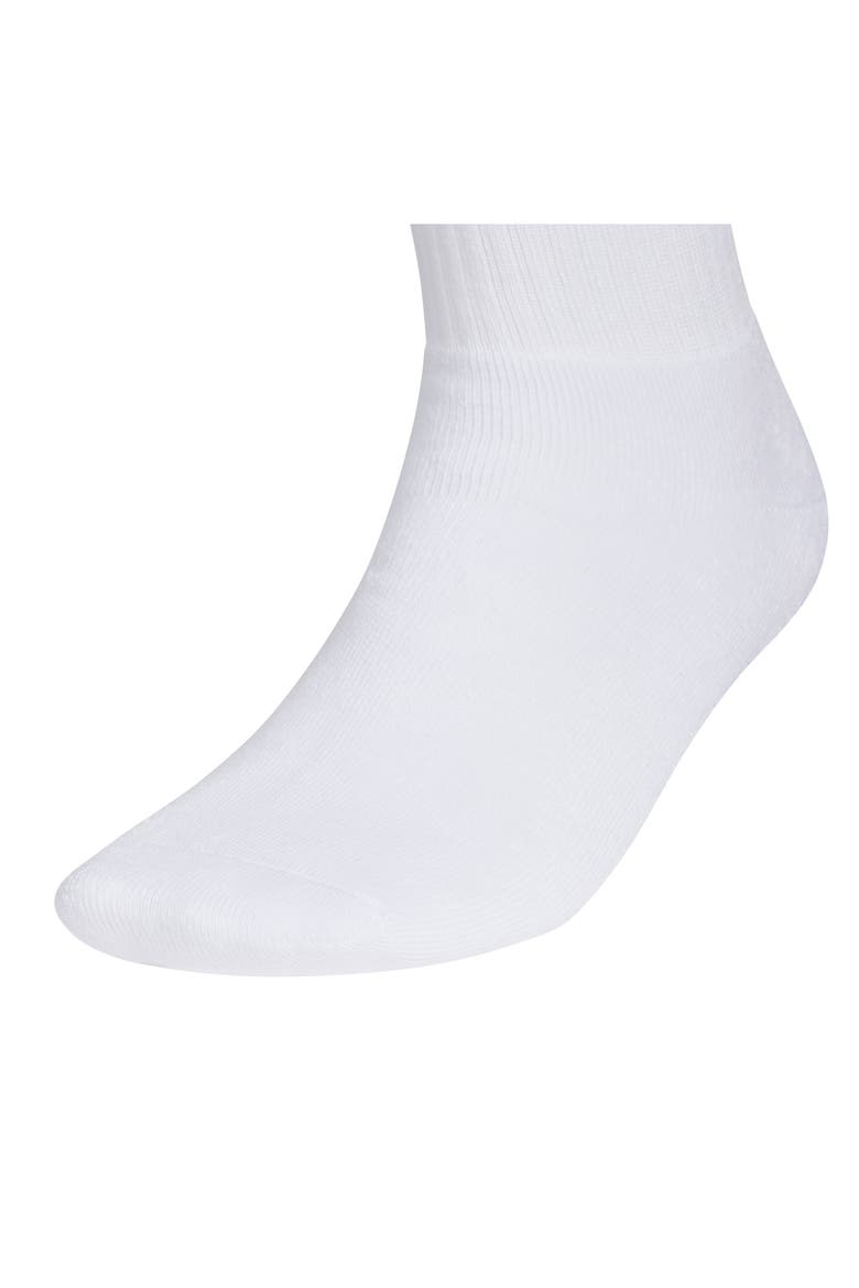 6-Pack Trefoil Performance Quarter Crew Socks, Alternate, color, WHITE