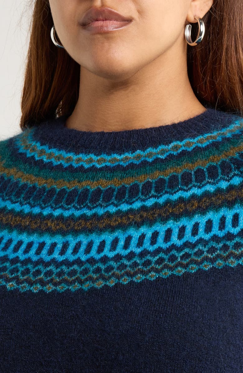 Seasalt Cornwall Annik Fair Isle Wool & Mohair Blend Sweater, Alternate, color, Modernist Cyan Multi