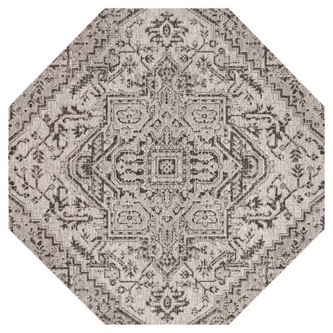 Estrella Bohemian Medallion Textured Weave Octagon Indoor/Outdoor Area Rug