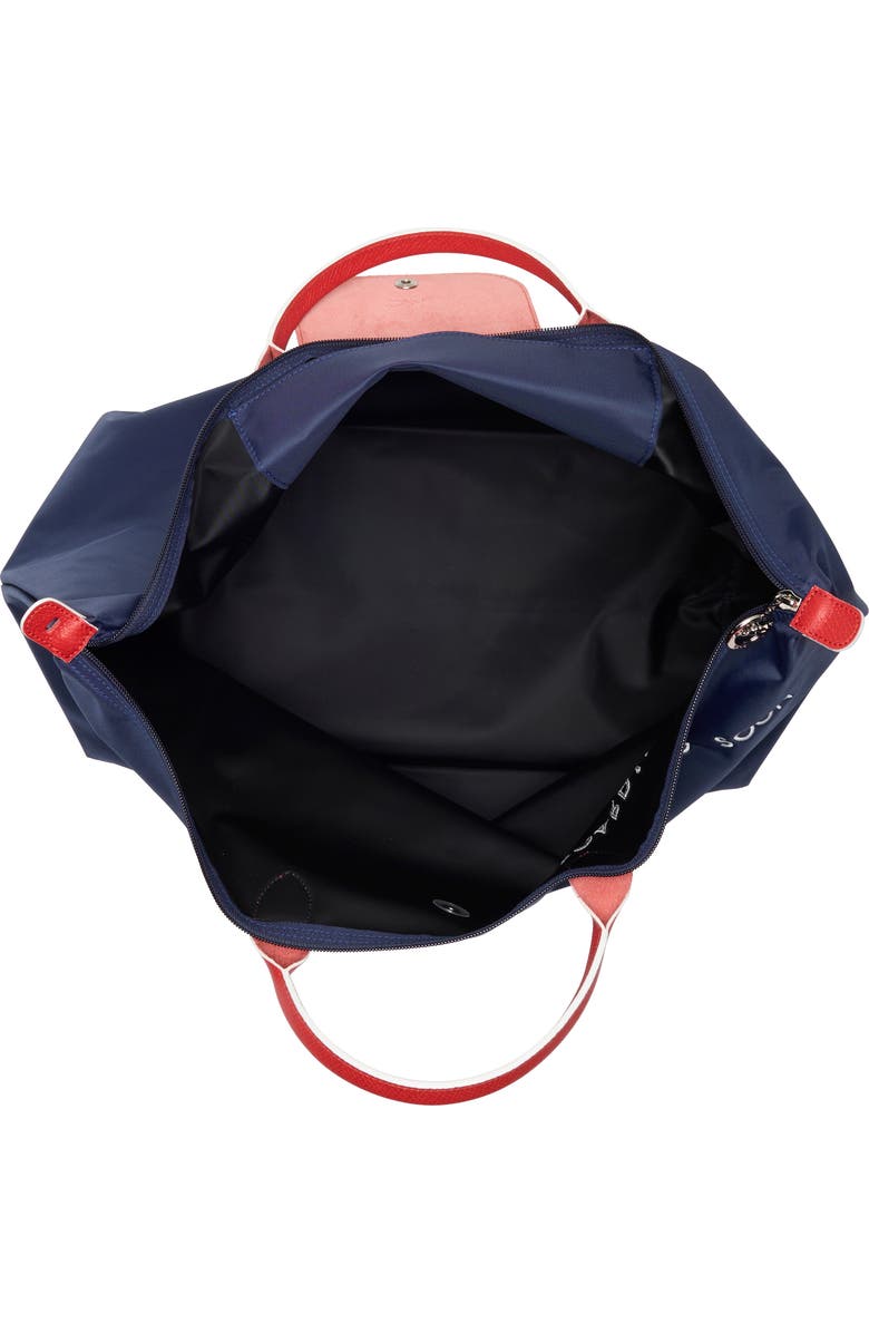 Longchamp My Pliage Club Travel Bag, Alternate, color, Navy/ Vermillion