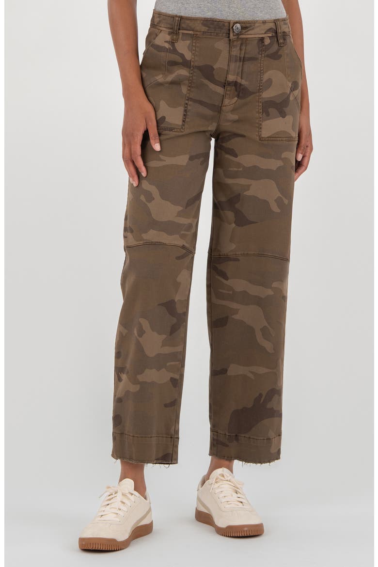 Ashton High Waist Crop Wide Leg Barrel Jeans, Main, color, BROWN