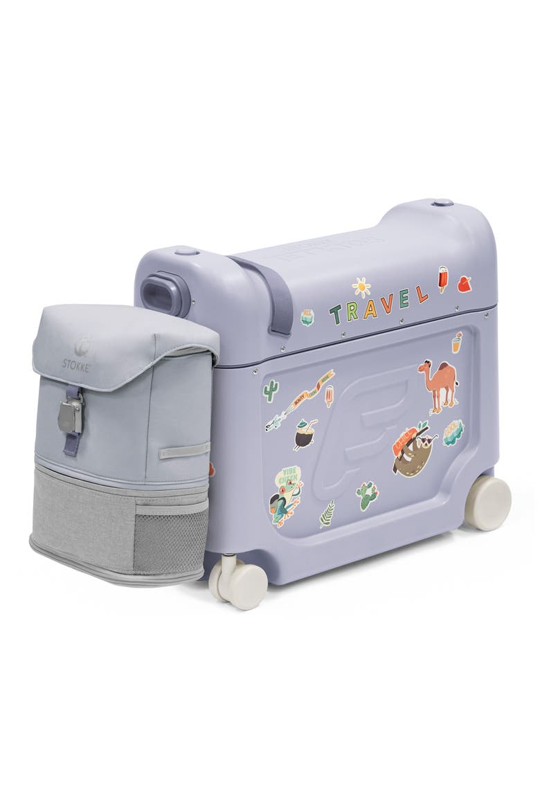 JetKids BedBox® Ride-On Carry-On Suitcase & Backpack Travel Set, Alternate, color, BLUE