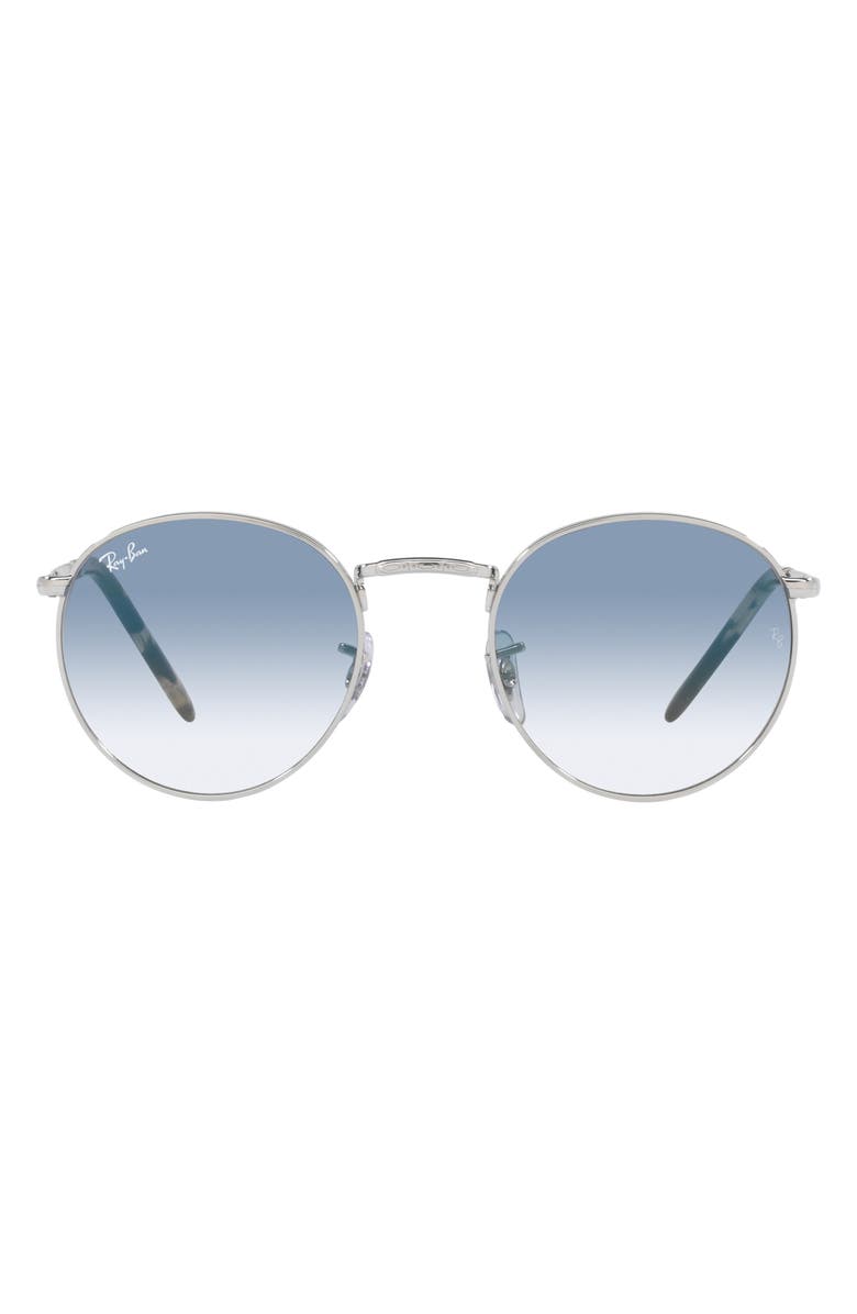 Ray-Ban New Round 53mm Phantos Sunglasses, Main, color, Silver