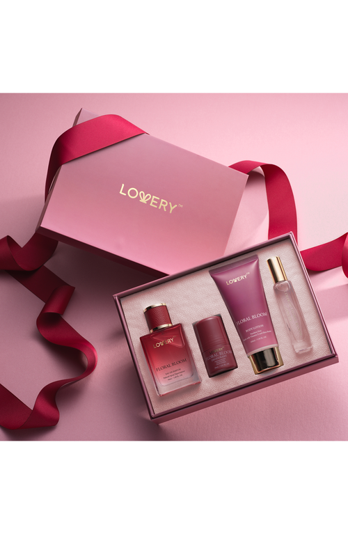 Lovery Floral Bloom Perfume And Bath Body Care Gift Set In Burgundy