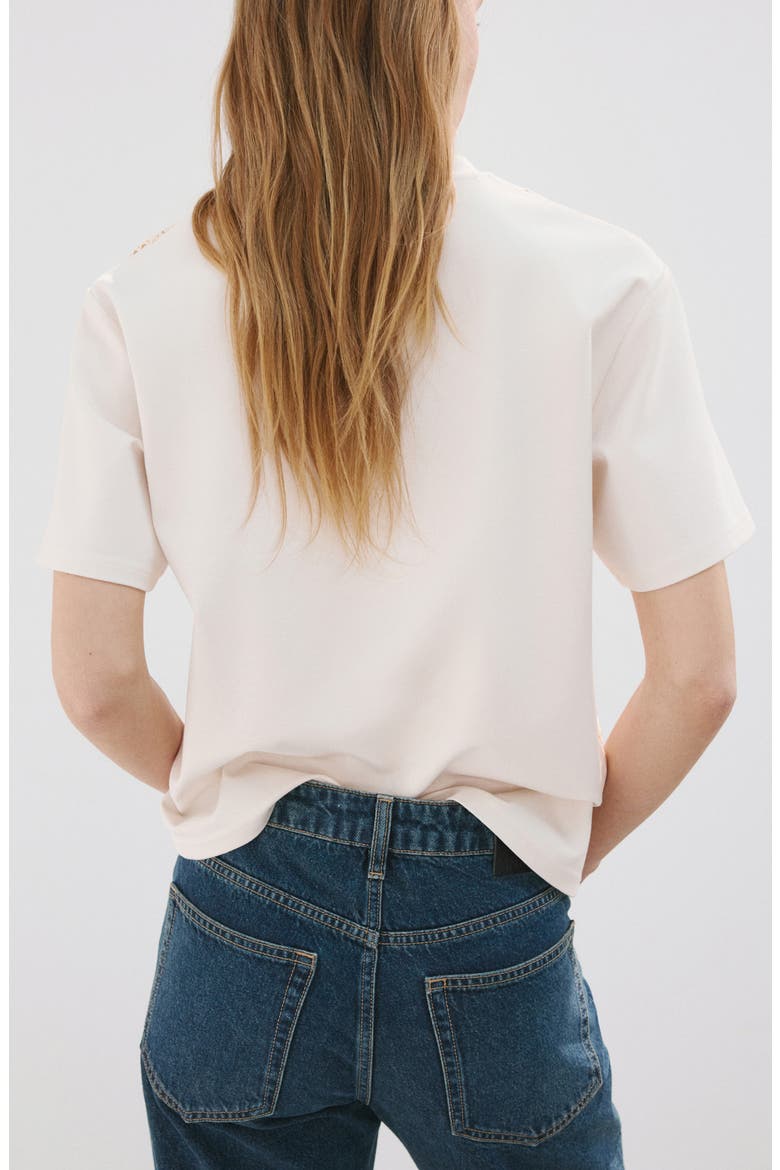 Lace Inset T-Shirt, Alternate, color, OFF WHITE