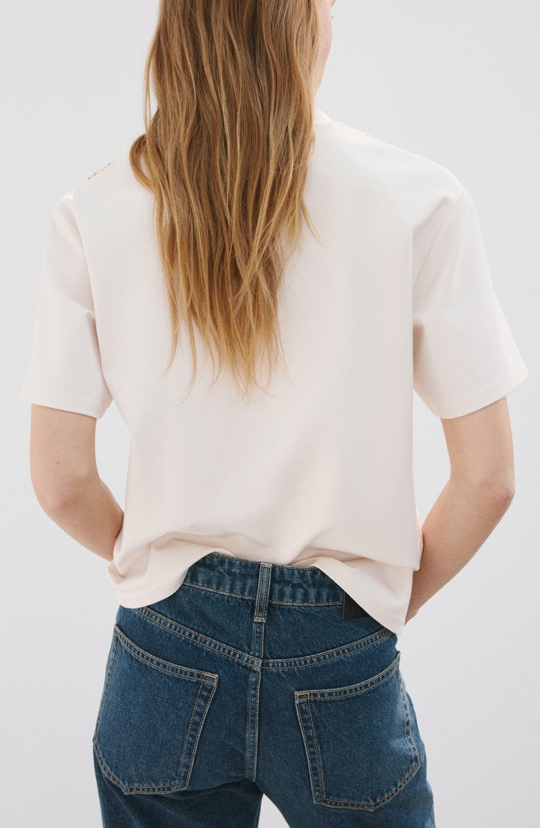 MANGO Lace Inset T-Shirt, Alternate, color, 