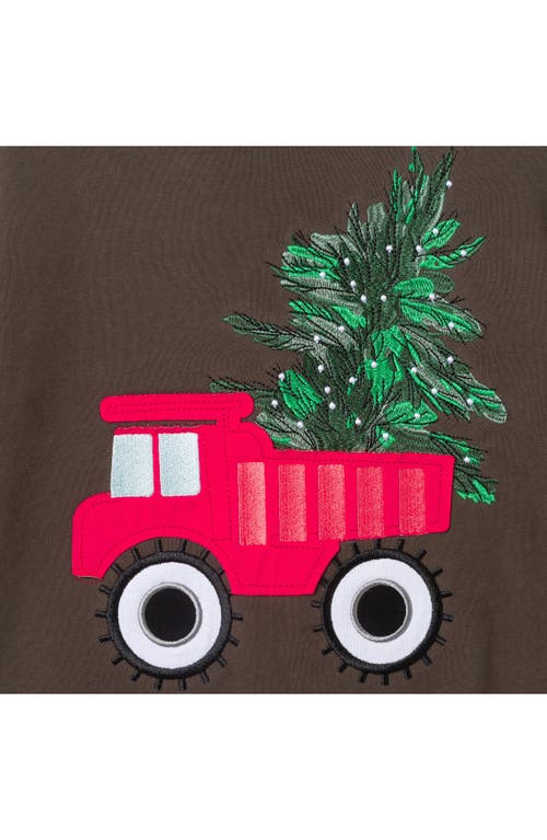 Andy & Evan Kids' Appliqué Crewneck Sweatshirt & Joggers Set In Green