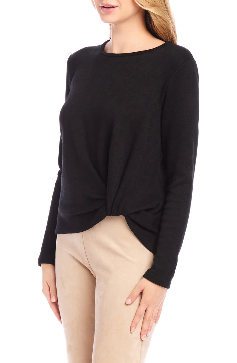 Karen Kane Knot Hem Knit Top, Alternate, color, Black
