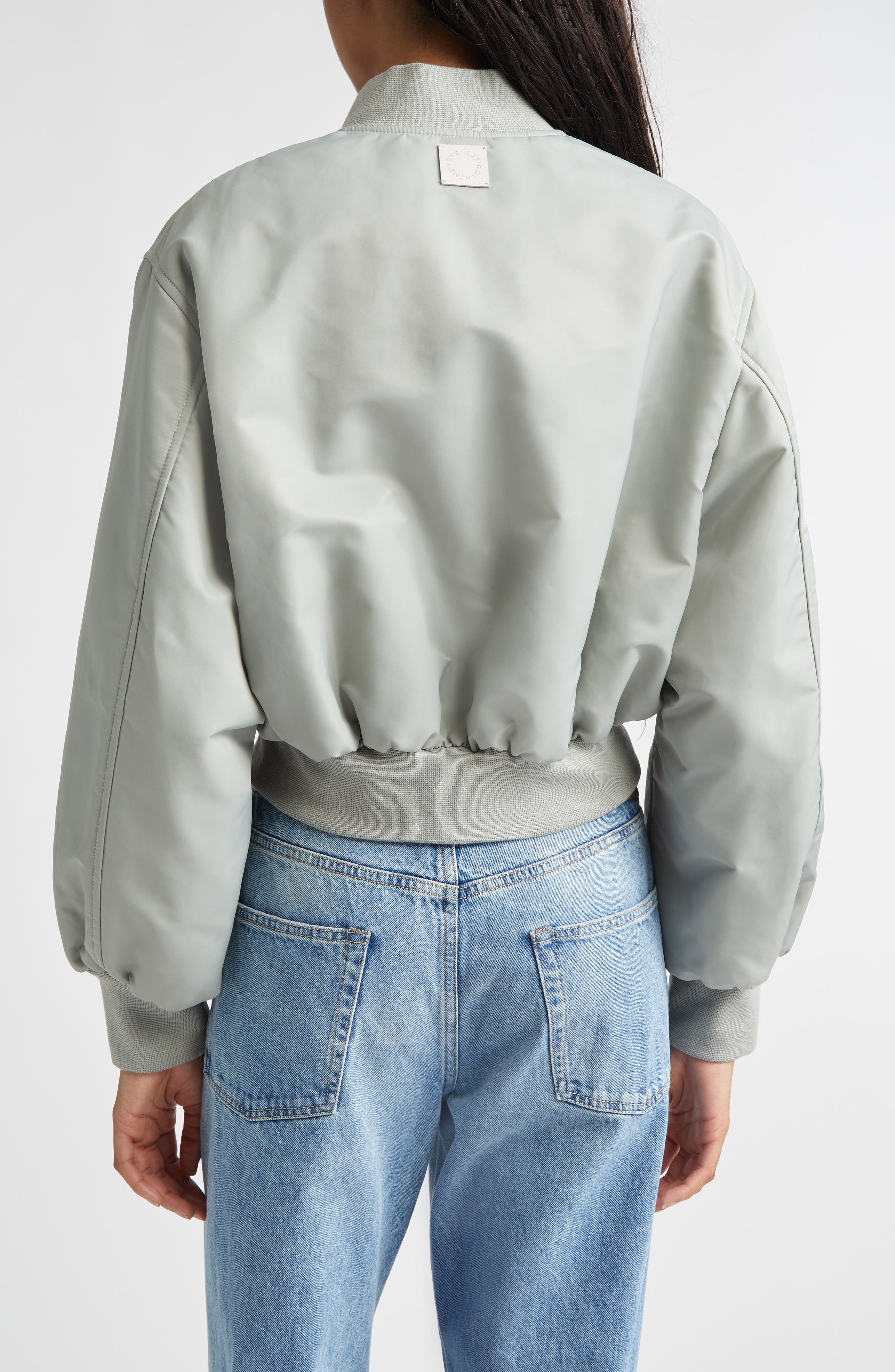 Nylon Crop Bomber Jacket - image 2