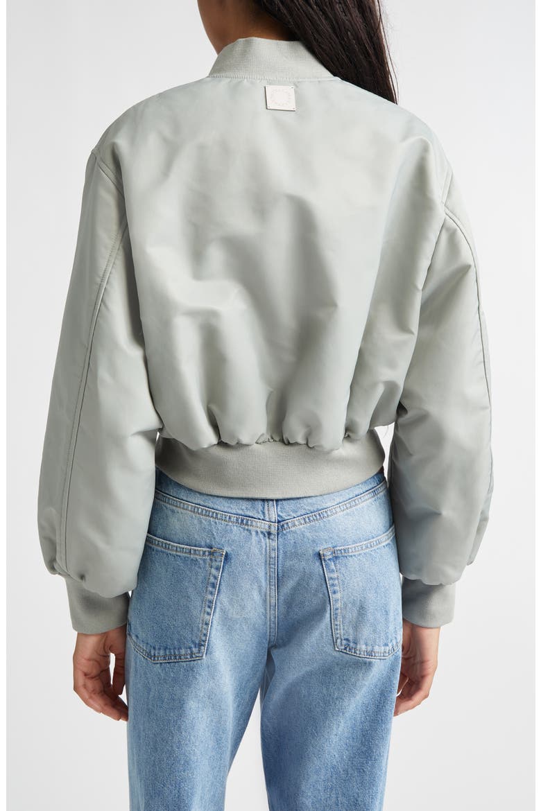 Nylon Crop Bomber Jacket, Alternate, color, SAGE