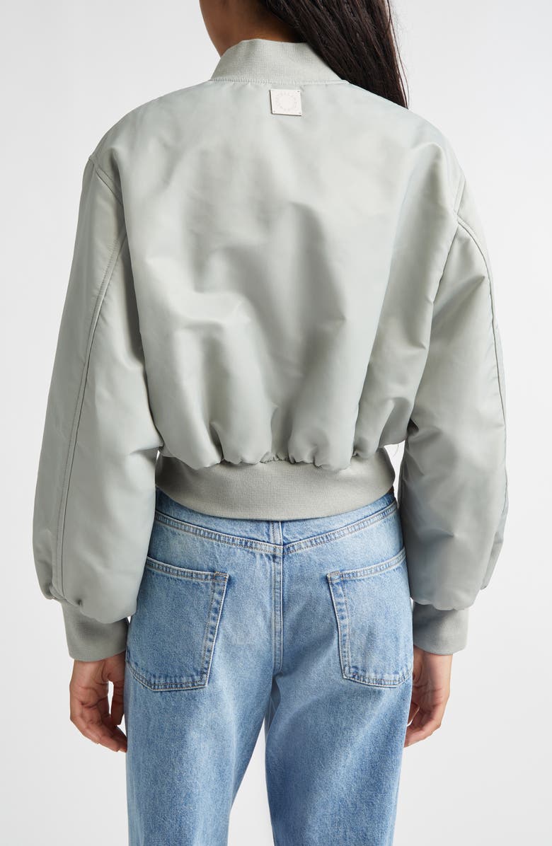 Stella McCartney Nylon Crop Bomber Jacket, Alternate, color, Sage