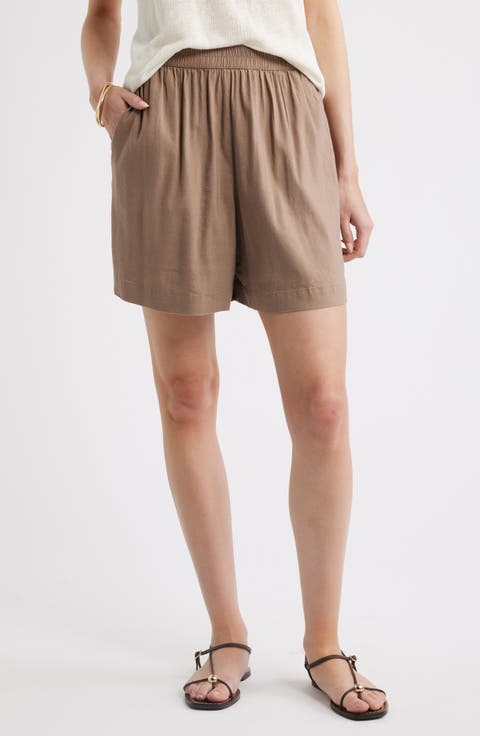 Pull-On Linen Blend Shorts