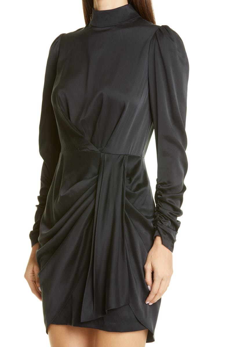 Zimmermann Ladybeetle Drape Long Sleeve Stretch Silk Minidress, Alternate, color, 