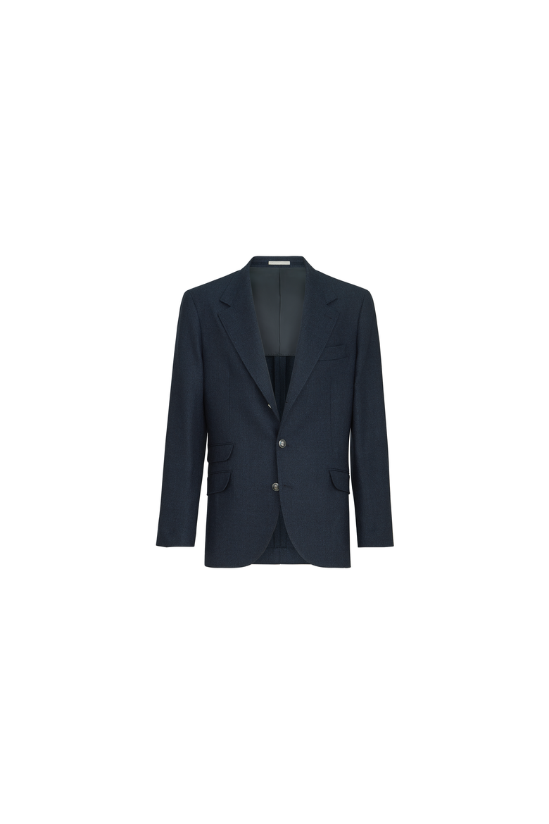 Mouliné virgin wool twill deconstructed Cavallo blazer with metal buttons, Alternate, color, Navy Blue