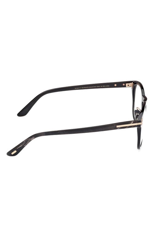 Tom Ford 50mm Square Optical Glasses In Black And Brown Striped