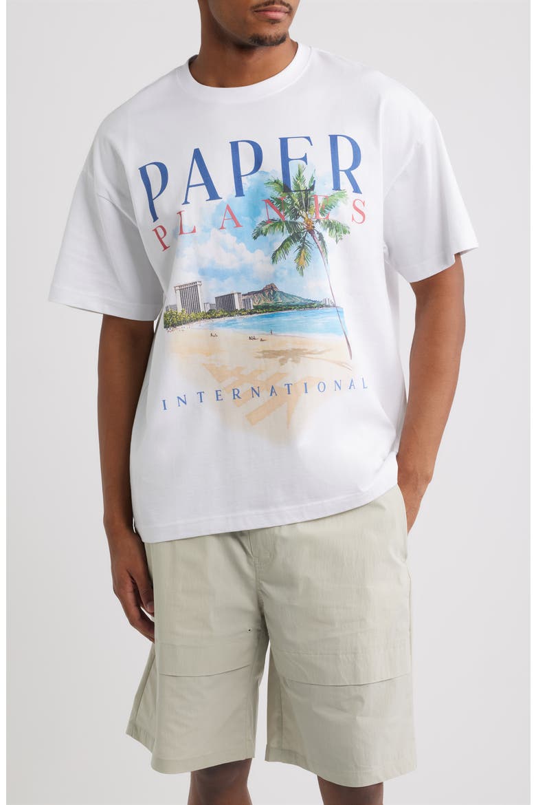 Hawaii Beach Graphic T-Shirt, Main, color, WHITE