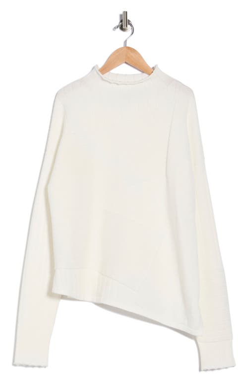 Patrizia Luca Mock Neck Asymmetric Hem Sweater In Black