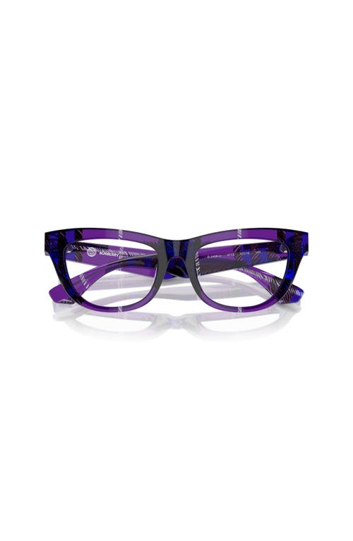 Burberry 52mm Rectangle Optical Glasses In Purple