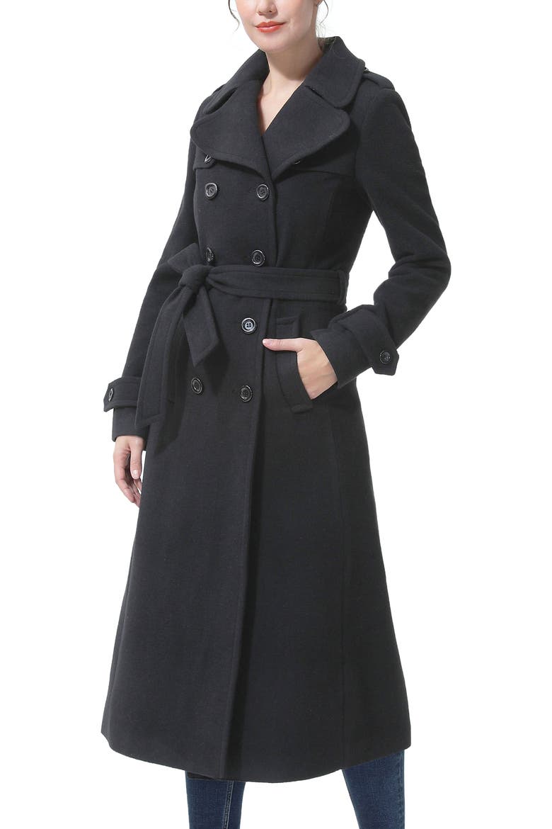 Charlotte Long Wool Blend Coat, Alternate, color, Black
