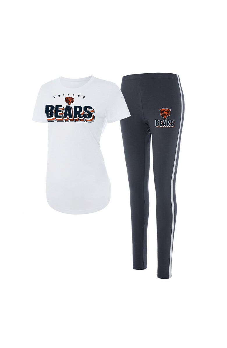 CONCEPTS SPORT Women's Concepts Sport White/Charcoal Chicago Bears Sonata T-Shirt & Leggings Set, Main, color, White
