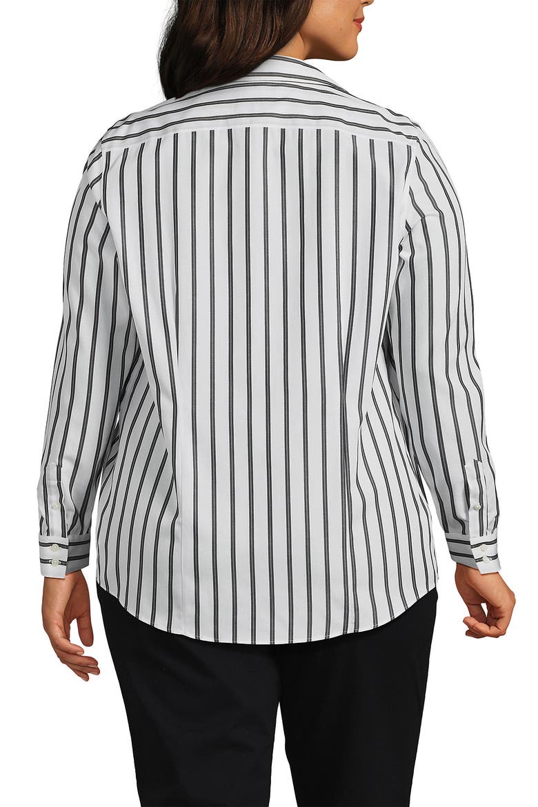 No Iron Supima Cotton Long Sleeve Shirt, Alternate, color, Black Dual Stripe