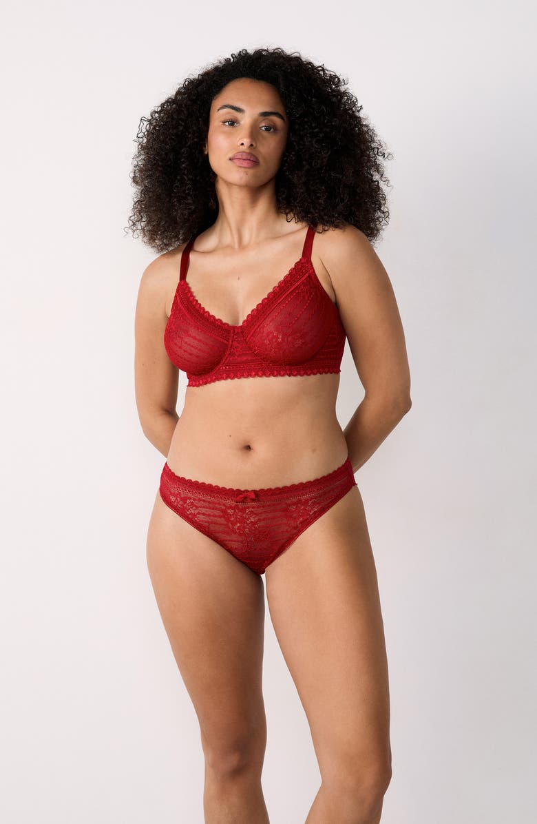 Etam Panama Underwire Minimizer Bra, Alternate, color, Cardinal