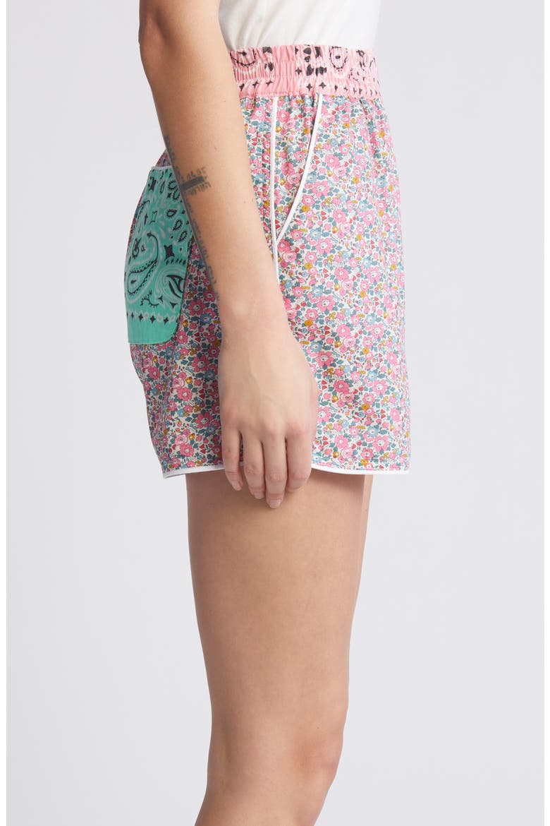 x Liberty London Floral & Bandana Print Shorts (Nordstrom Exclusive), Alternate, color, MINT / PALE PINK