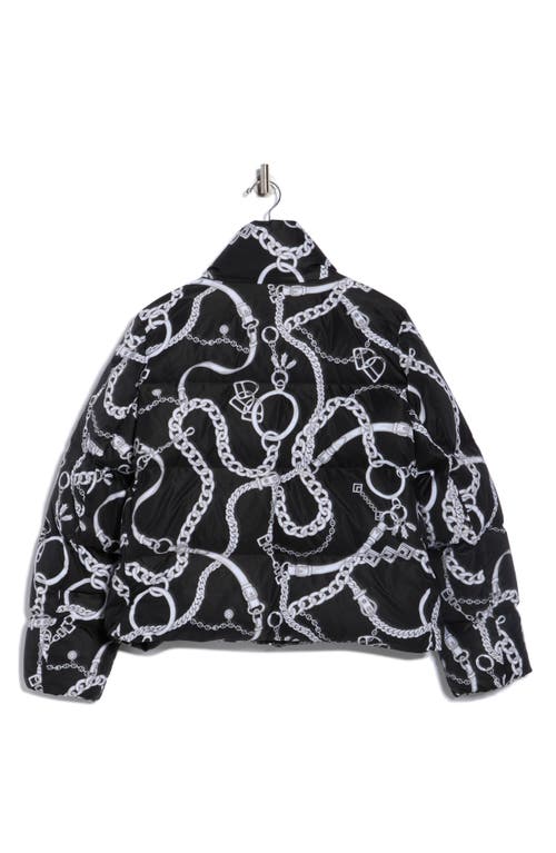 L'agence Stowe Chain Print Puffer In Black
