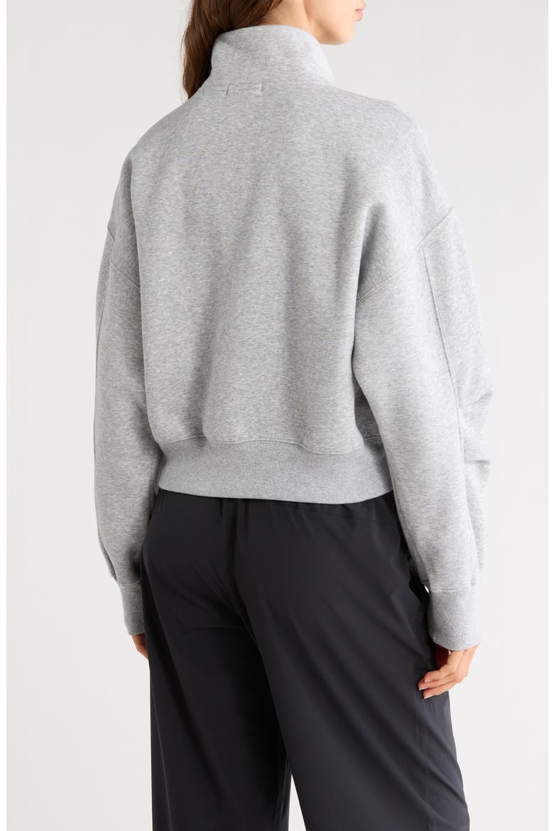 Luxe Fleece Double Zip Jacket, Alternate, color, HEATHER GRAY