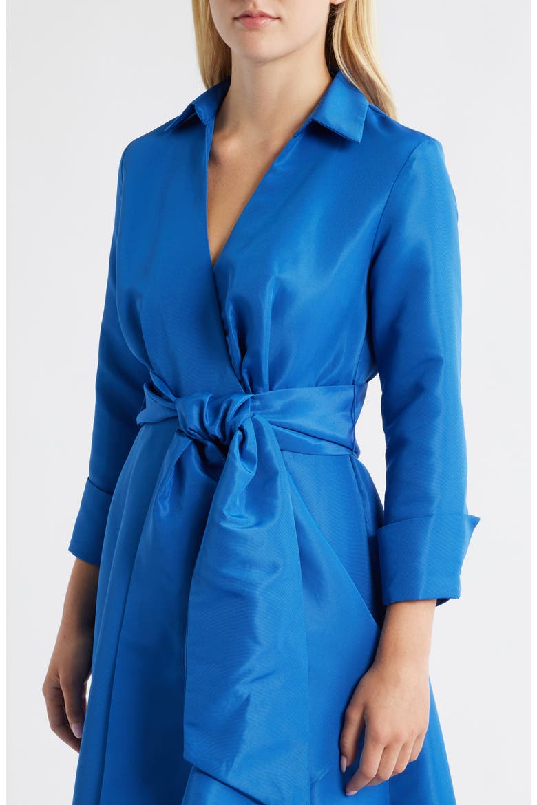Long Sleeve Taffeta Gown, Alternate, color, OCEAN