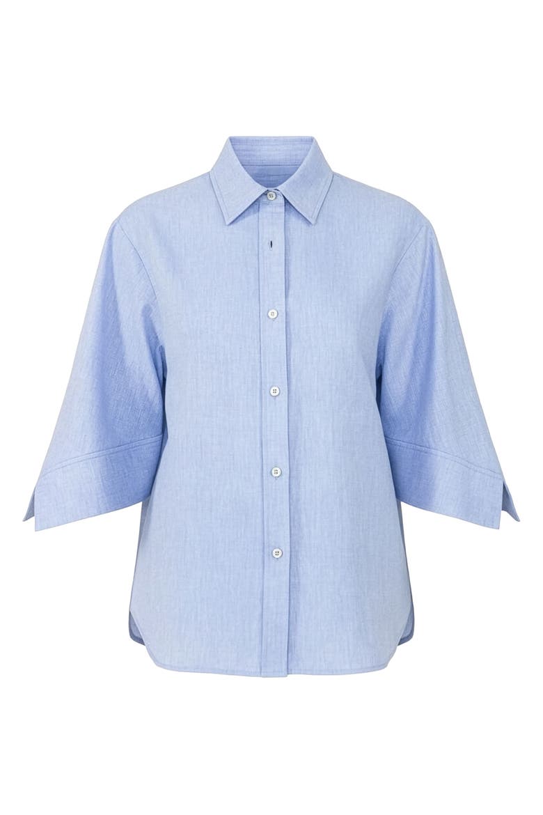 Georgie Shirt with flared sleeves, Main, color, Pale Blue
