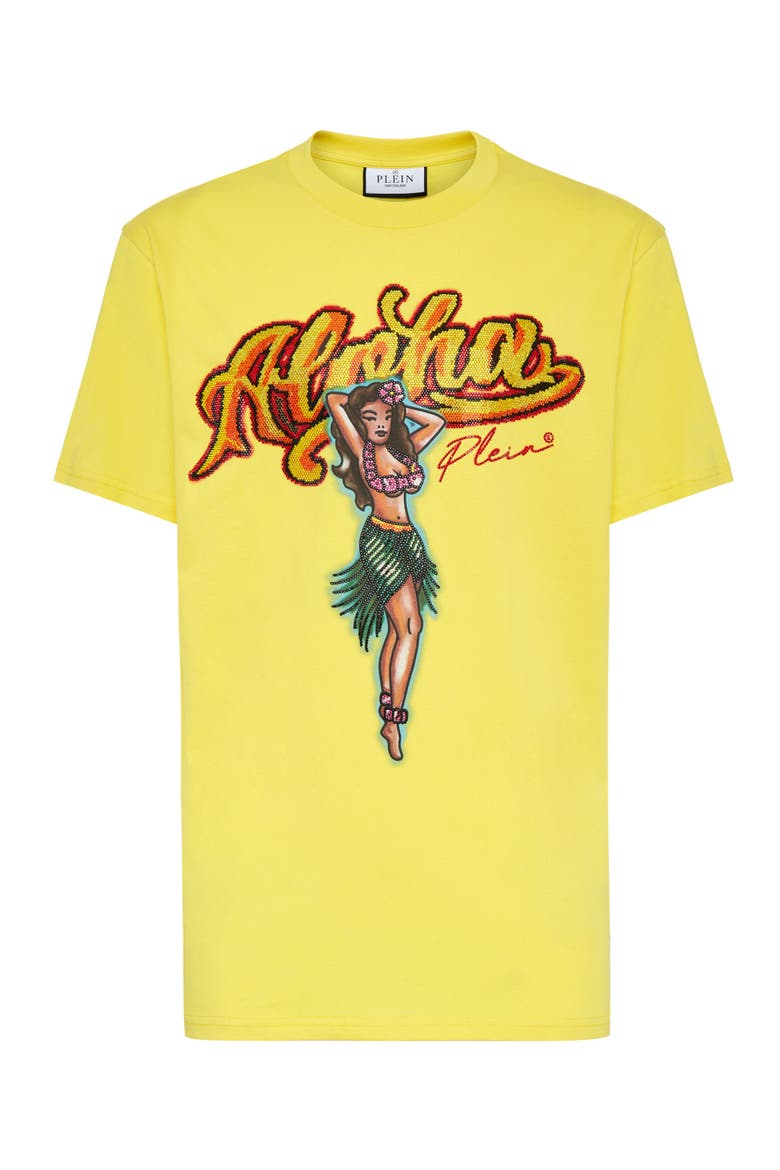 T-Shirt Round Neck Ss Hawaii Men, Alternate, color, yellow