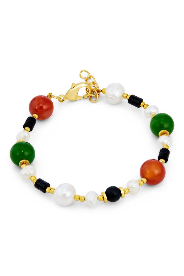 Cultured Pearl and Gemstone Bracelet, Main, color, MULTI COLOR