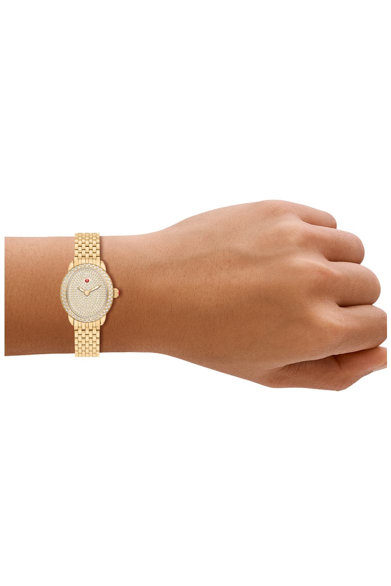 Serein Oval Diamond Bracelet Watch, 24mm x 27mm, Alternate, color, GOLD