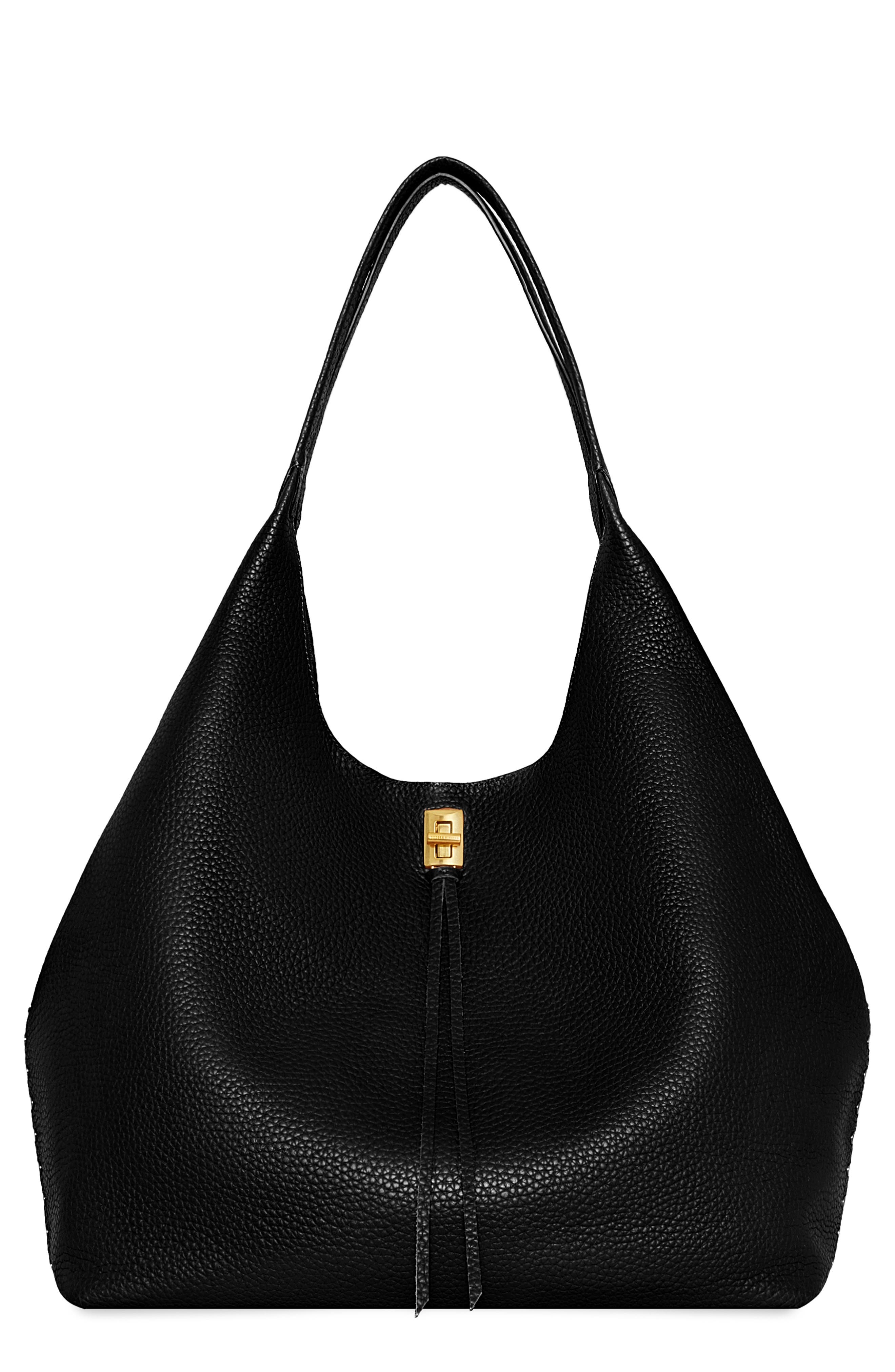 Rebecca Minkoff Darren Signature Leather Carryall Bag, Main, color, Black