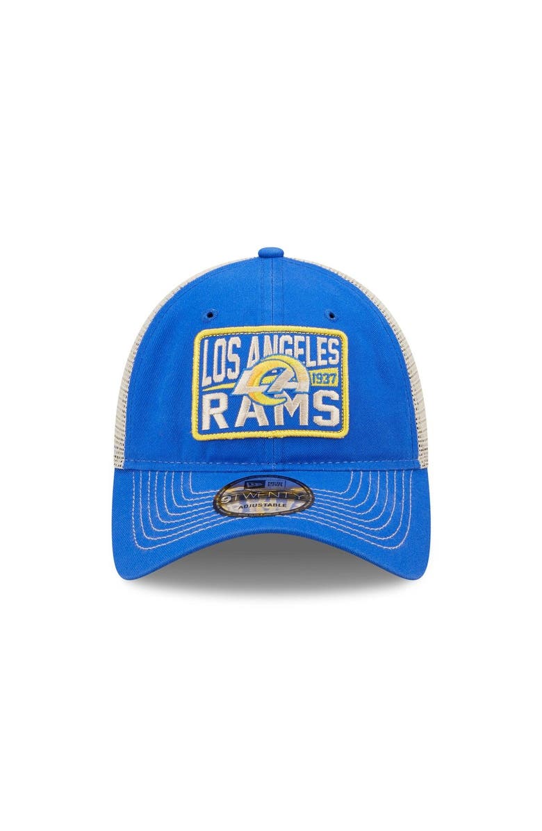 New Era Men's New Era Royal/Natural Los Angeles Rams Devoted Trucker 9TWENTY Snapback Hat, Alternate, color, Royal