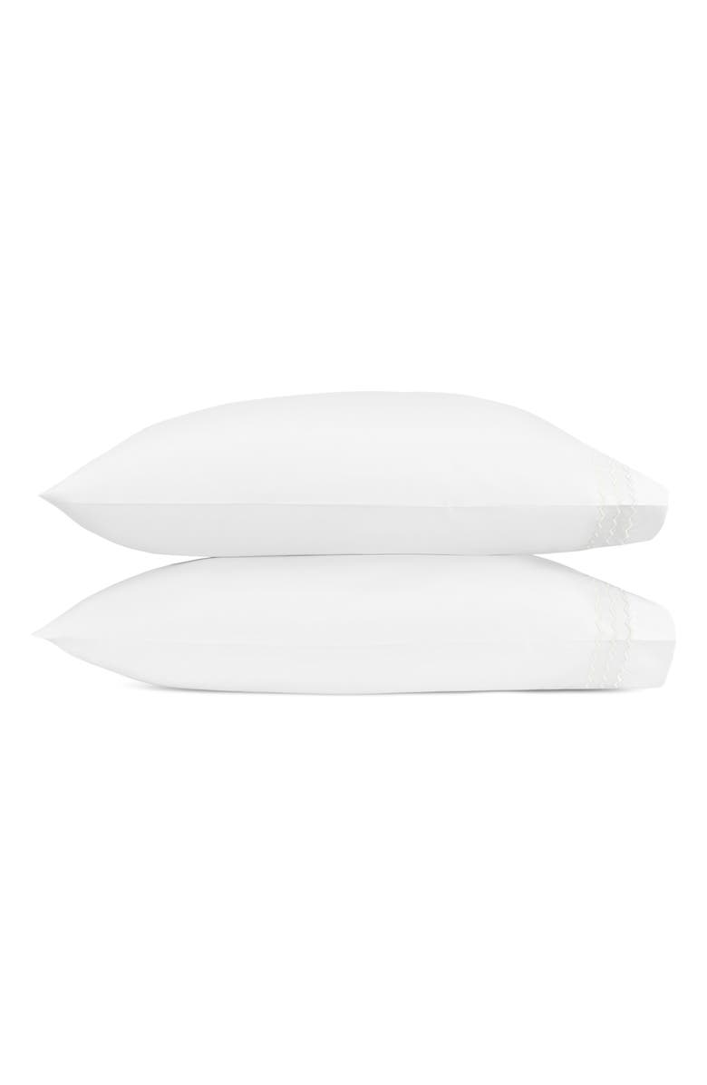 Matouk Axel Set of 2 Embroidered Pillowcases, Main, color, White