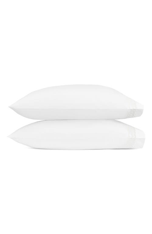 Matouk Axel Set Of 2 Embroidered Pillowcases In White