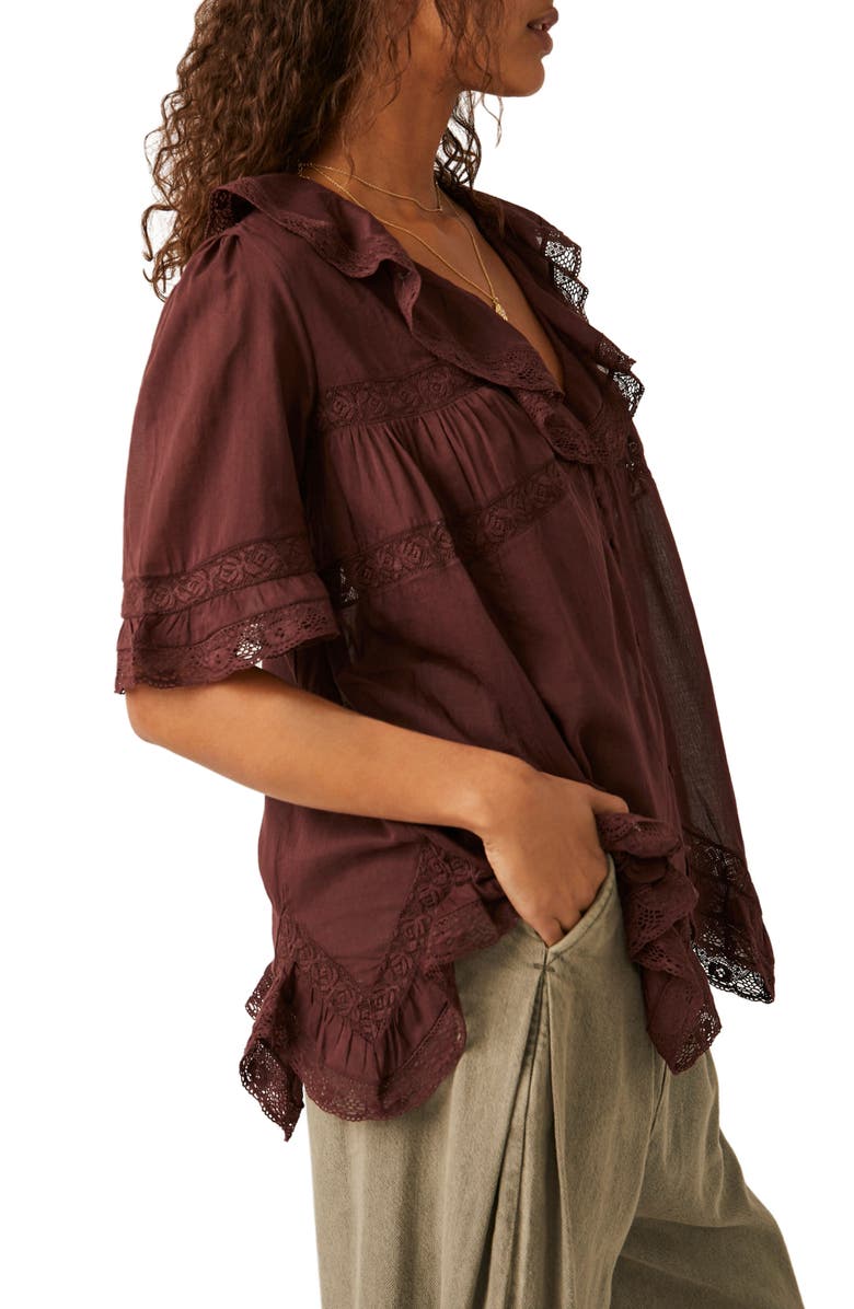 Free People Ruffle Cotton Top, Alternate, color, 