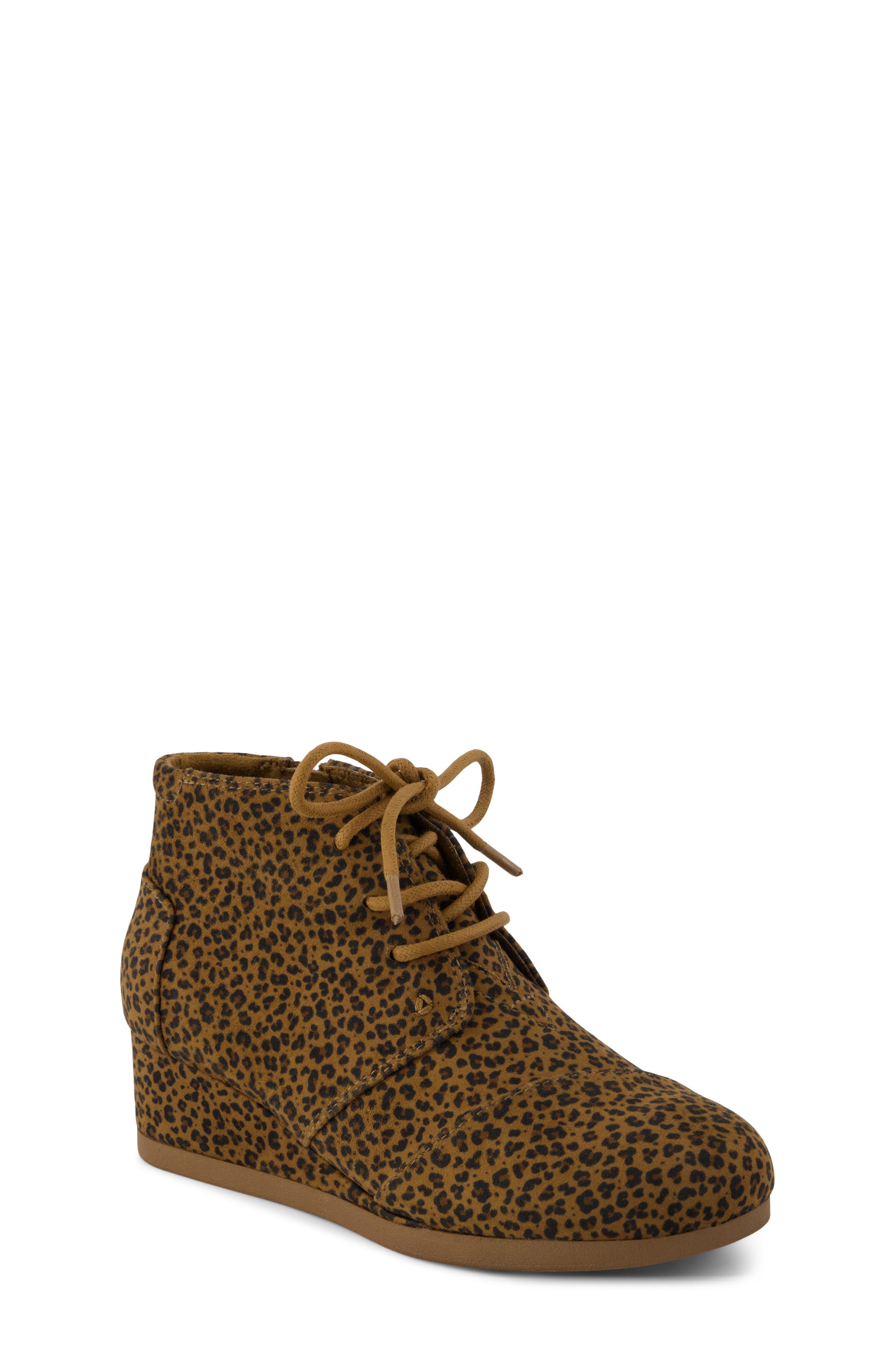Kids' Desert Wedge Bootie, Main, color, TOFFEE MICRO LEOPARD