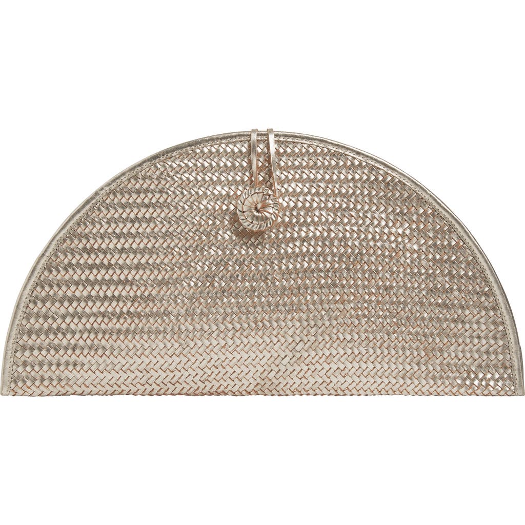 Adriana Castro La Barca Handwoven Leather Clutch in Gold  product