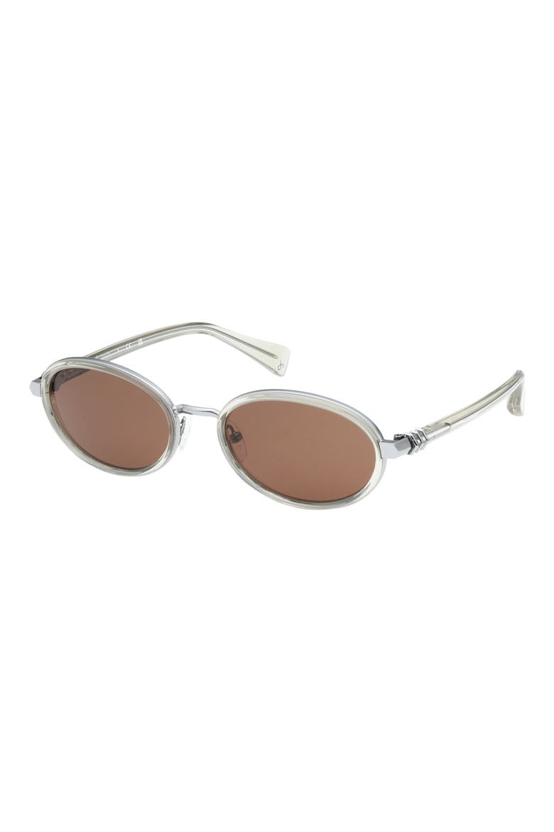 56mm Oval Sunglasses, Alternate, color, SHINY CRYSTAL TIDAL FOAM TAN L