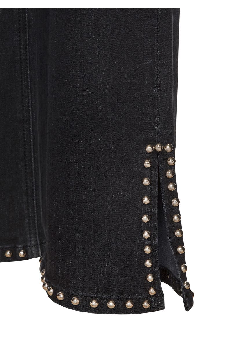 Embellished Split Hem Jeans, Alternate, color, Black Wash