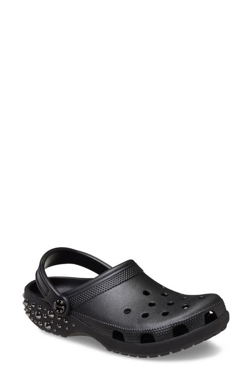Crocs Studded Classic Clog In Black