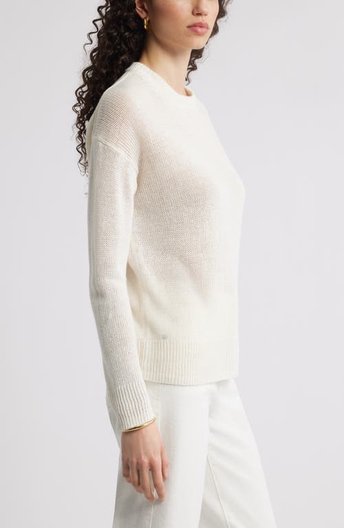 Nordstrom Open Knit Linen Sweater In White