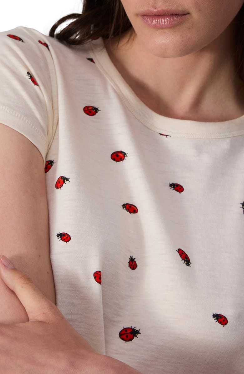 rag & bone Ladybug Print Cotton T-Shirt, Alternate, color, Whtmult