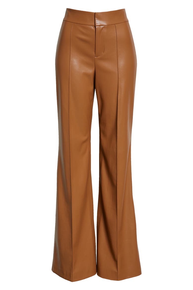 Dylan High Waist Faux Leather Wide Leg Pants, Alternate, color, CAMEL