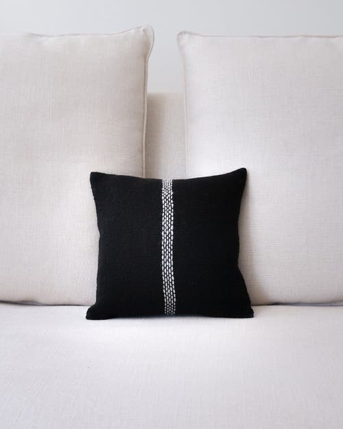 Voz Centro Lineas Square Small Pillow In Black/ivory